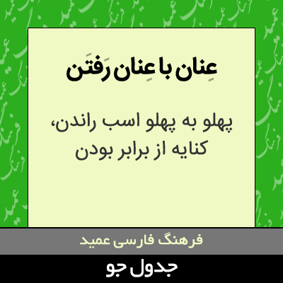 تصویری از عنان با عنان رفتن