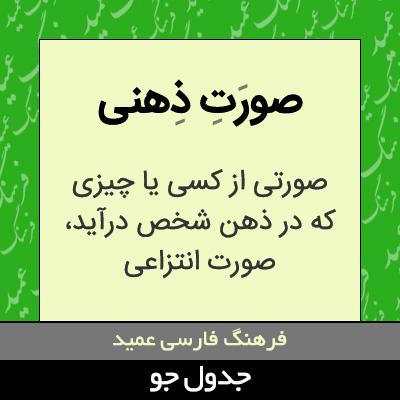 تصویری از صورت ذهنی