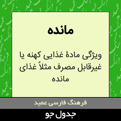 تصویری از مانده