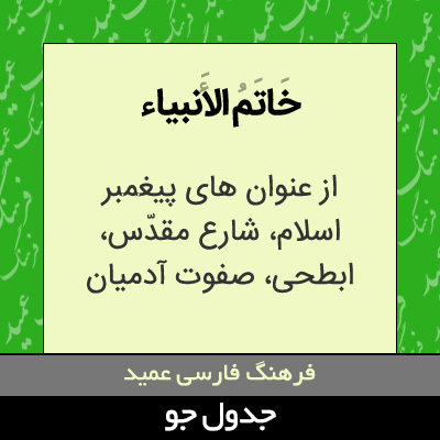 تصویری از خاتم الانبیاء