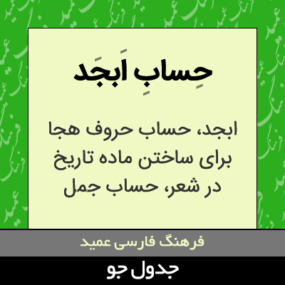 تصویری از حساب ابجد