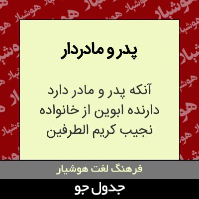 تصویری از پدر و مادردار
