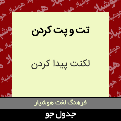 تصویری از تت و پت کردن