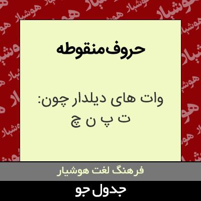 تصویری از حروف منقوطه