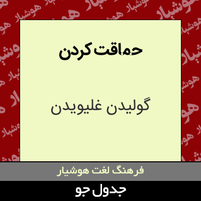 تصویری از حماقت کردن