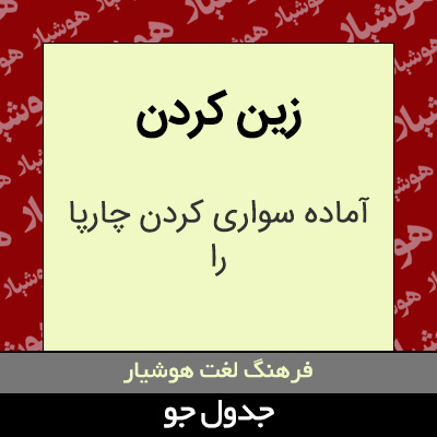 تصویری از زین کردن