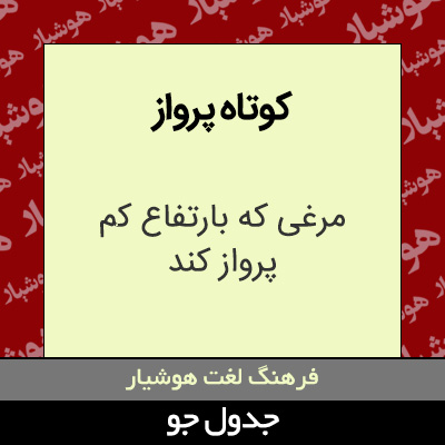 تصویری از کوتاه پرواز