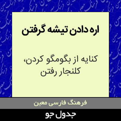 تصویری از اره دادن تیشه گرفتن