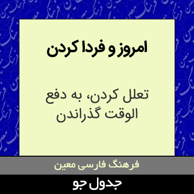 تصویری از امروز و فردا کردن