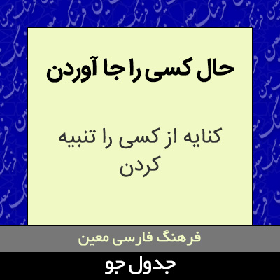 تصویری از حال کسی را جا آوردن