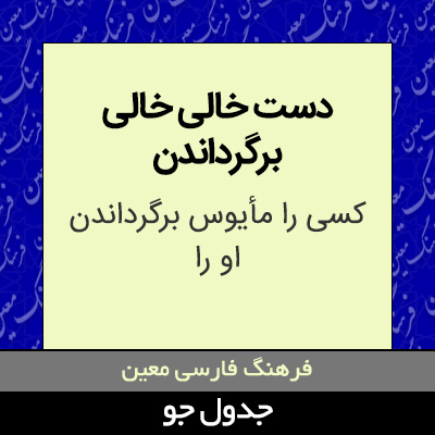 تصویری از دست خالی خالی برگرداندن