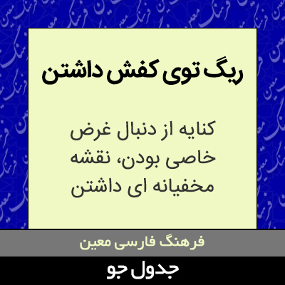 تصویری از ریگ توی کفش داشتن