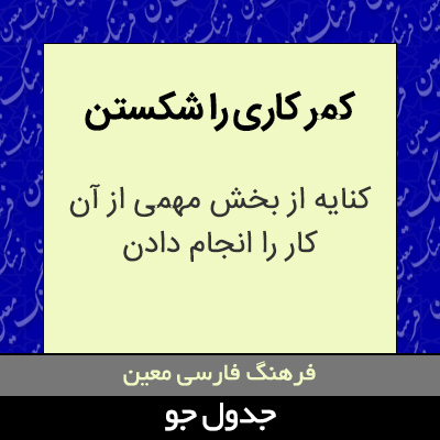 تصویری از کمر کاری را شکستن